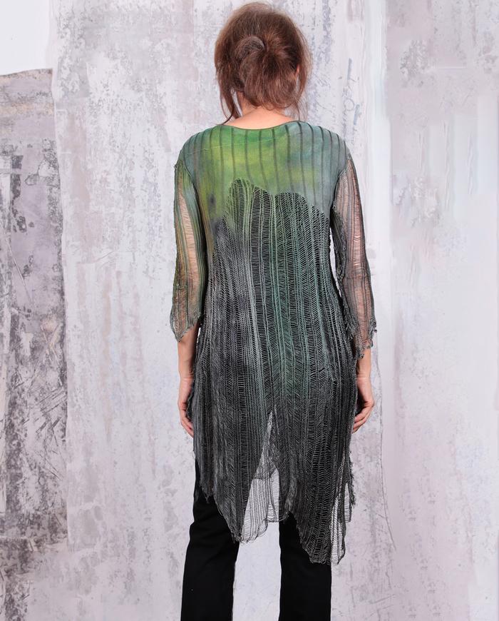 signature 'web' knit hand-painted tunic 