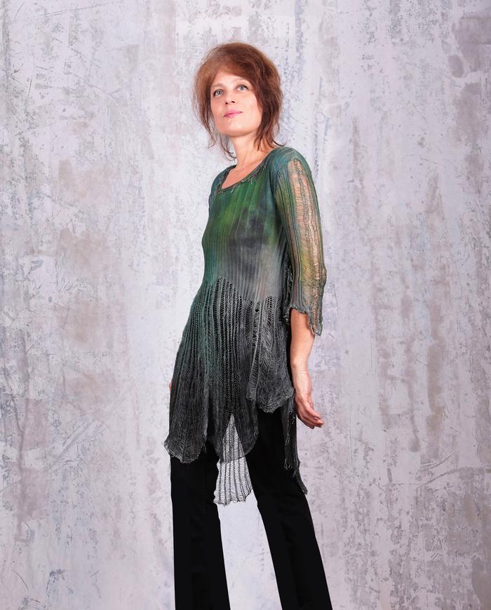 signature 'web' knit hand-painted tunic 