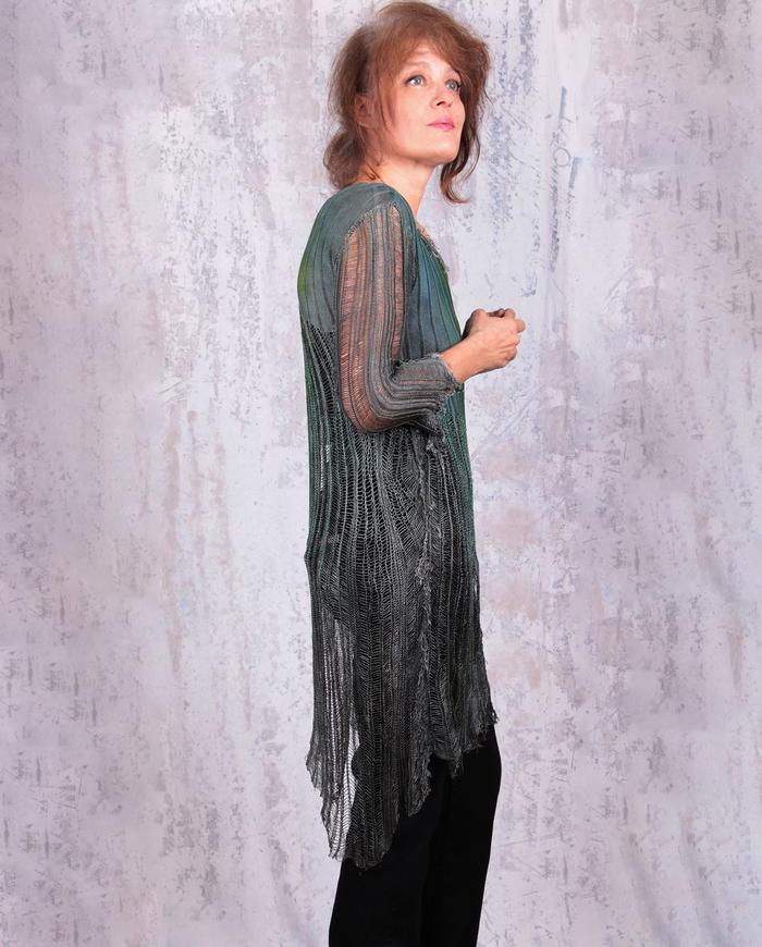 signature 'web' knit hand-painted tunic 