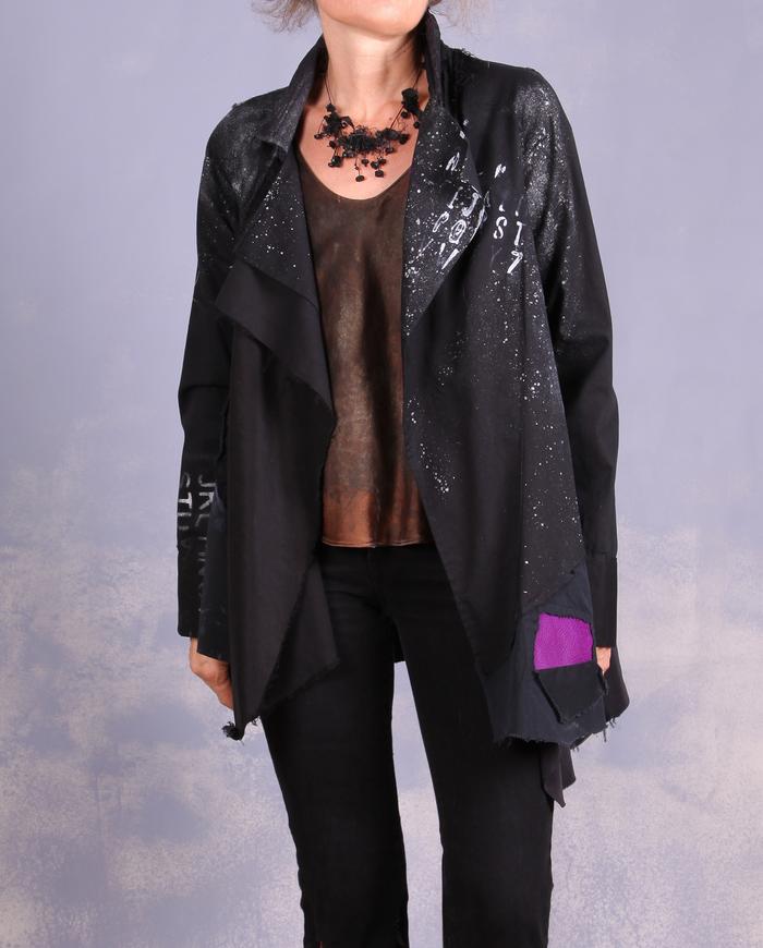 'brightness in the dark' detailed asymmetrical jacket