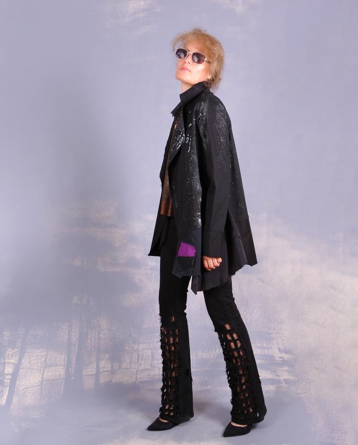 'brightness in the dark' detailed asymmetrical jacket