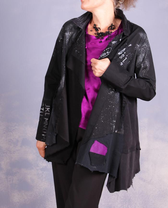 'brightness in the dark' detailed asymmetrical jacket