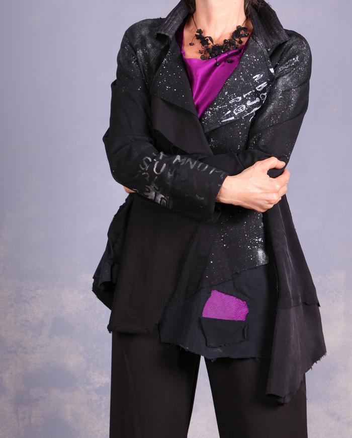 'brightness in the dark' detailed asymmetrical jacket