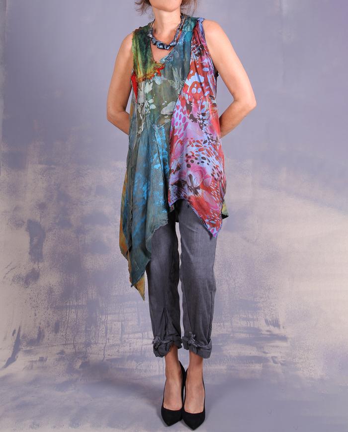 'fly away with me' asymmetrical summer top