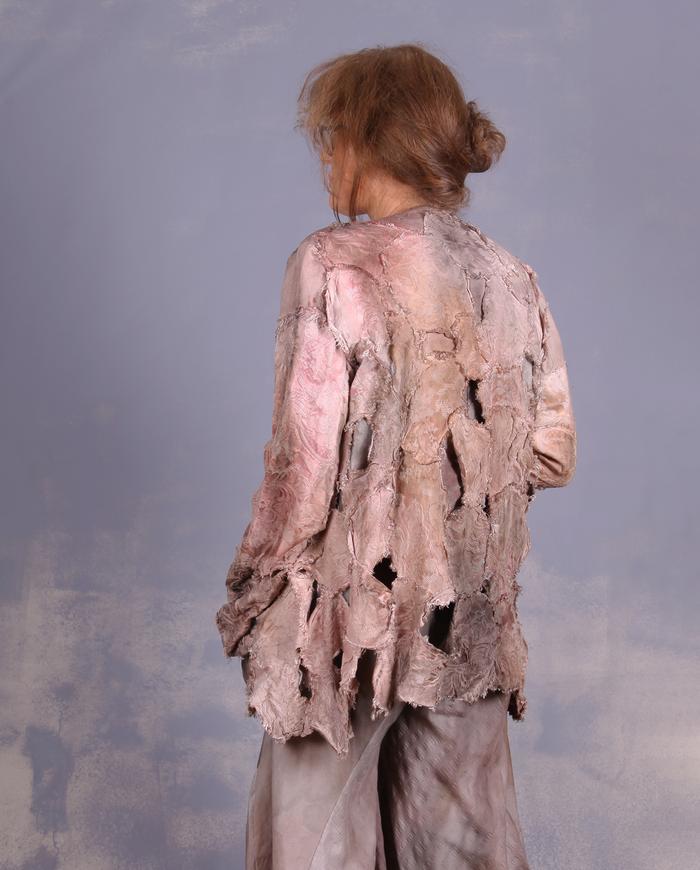 'clouds and petals' asymmetrical avant-garde couture jacket