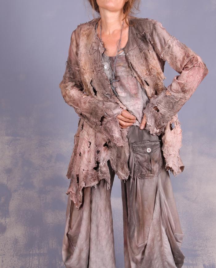 'clouds and petals' asymmetrical avant-garde couture jacket