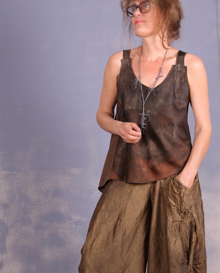 'chocolate to breathe' asymmetrical sleeveless top