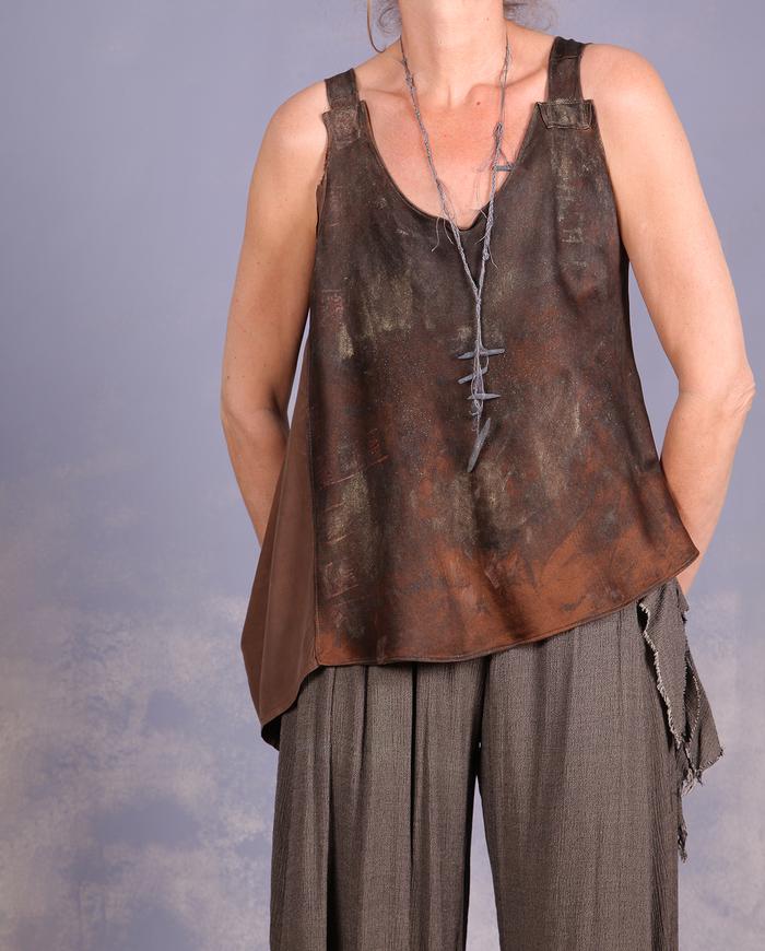 'chocolate to breathe' asymmetrical sleeveless top