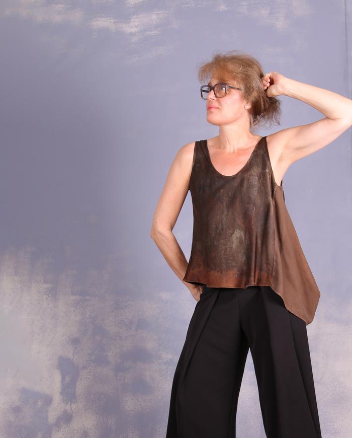 'chocolate to breathe' asymmetrical sleeveless top