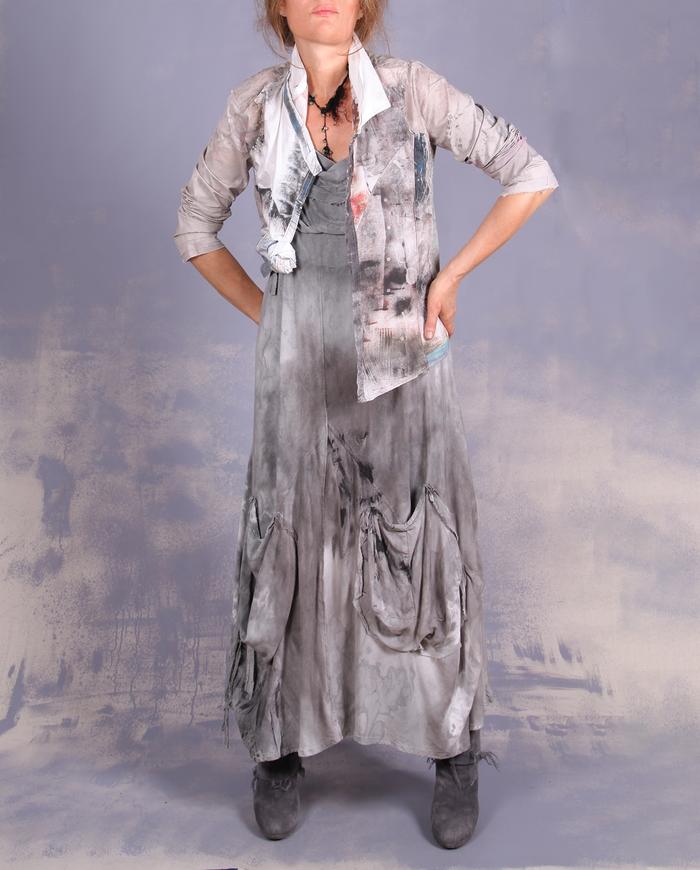'almost like dreaming' hand-painted asymmetrical summer jacket
