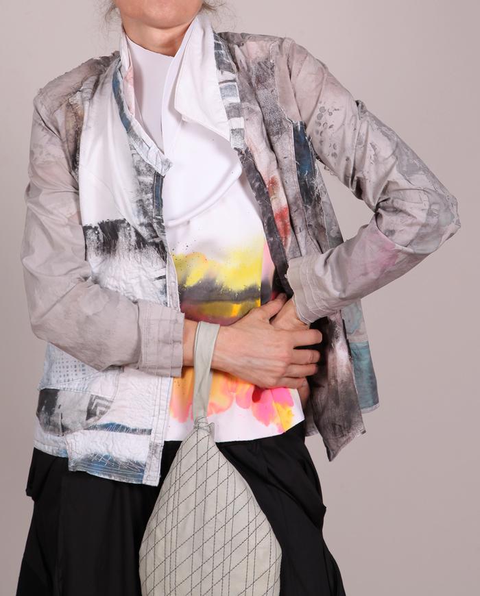 'almost like dreaming' hand-painted asymmetrical summer jacket