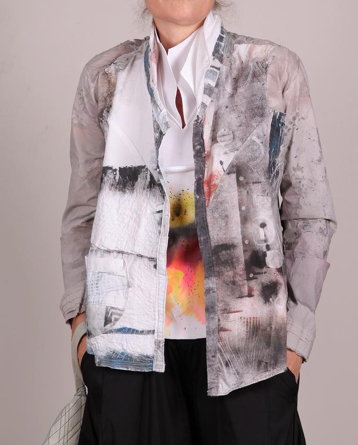 'almost like dreaming' hand-painted asymmetrical summer jacket