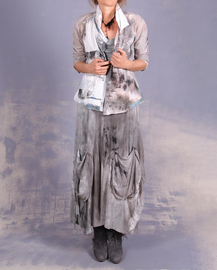 'almost like dreaming' hand-painted asymmetrical summer jacket