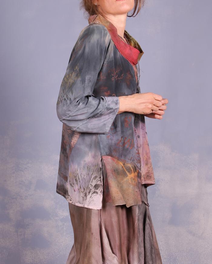 'lost in a complex dream' silk hand-painted blouse