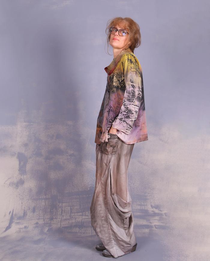 'lost in a complex dream' silk hand-painted blouse
