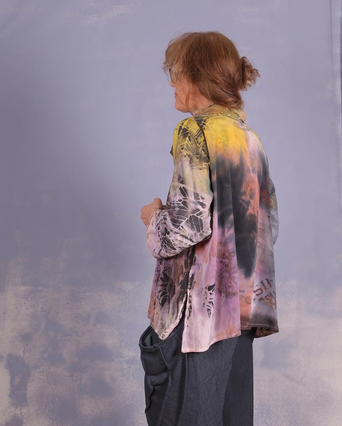 'lost in a complex dream' silk hand-painted blouse
