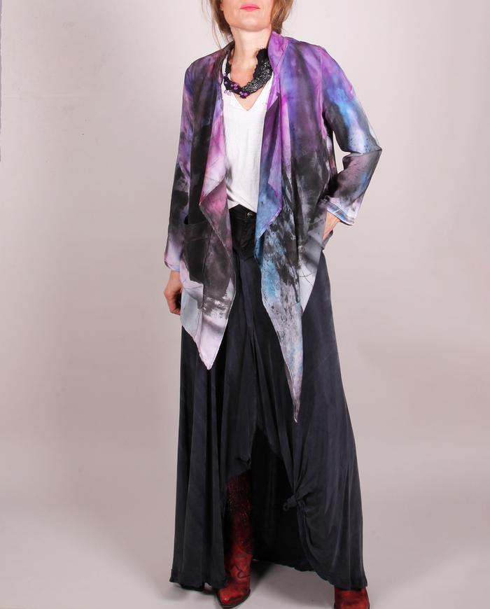 'a colorful waterfall' mixed silks jacket