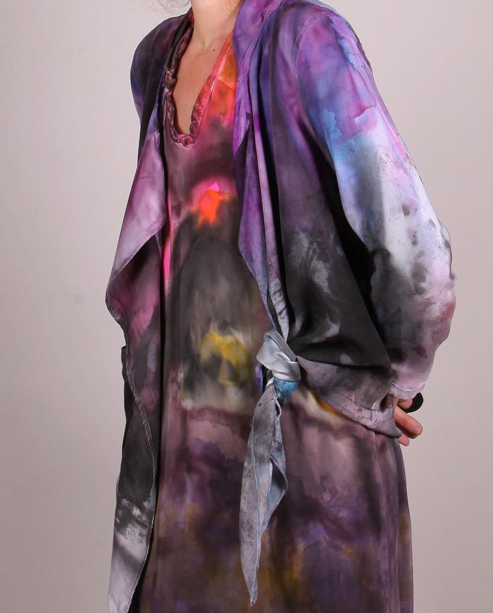 'a colorful waterfall' mixed silks jacket