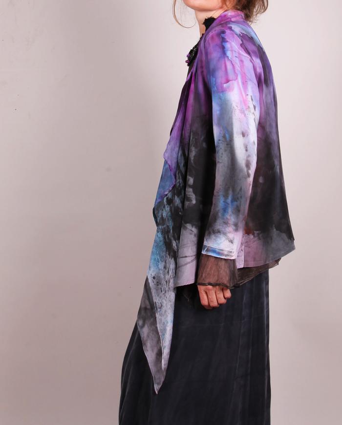 'a colorful waterfall' mixed silks jacket