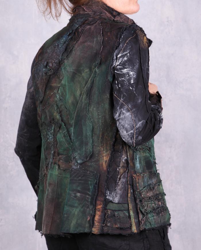 'hidden between the bark and the tree' ultra detailed artisanal jacket