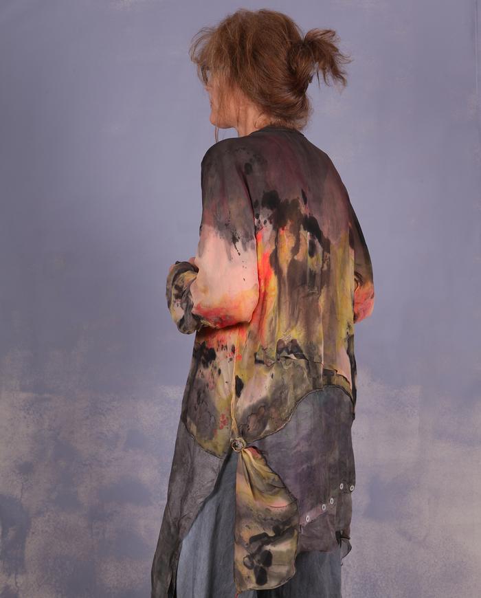 'sun breaking through' two-layer silk georgette tunic