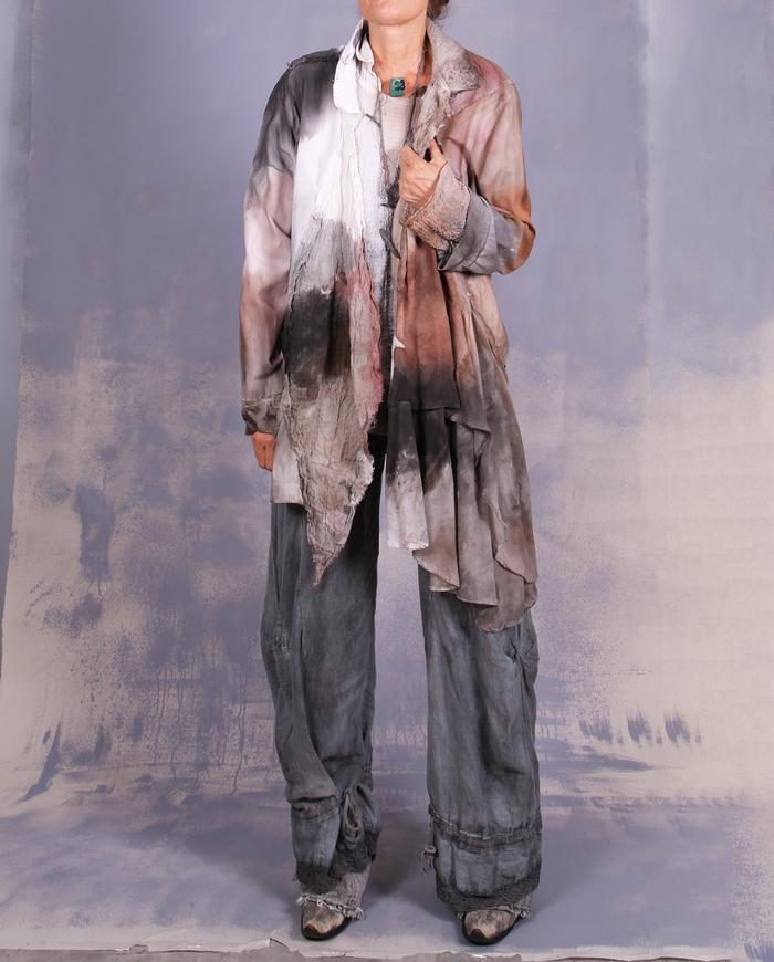 'like music to the ears' natural shades asymmetrical coat