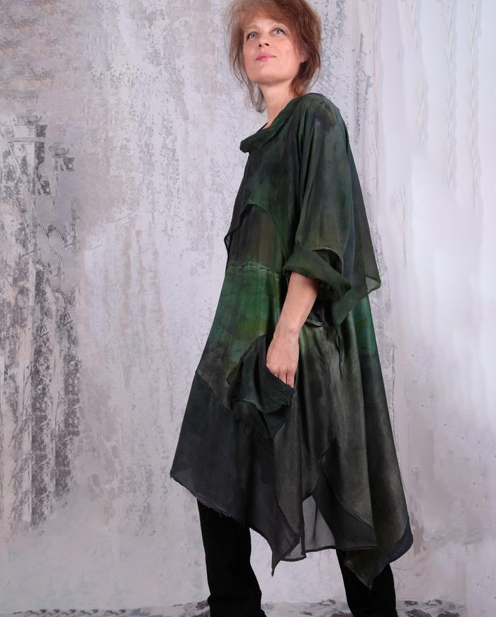 layered lightweight drapey hand-painted tunic or dress 