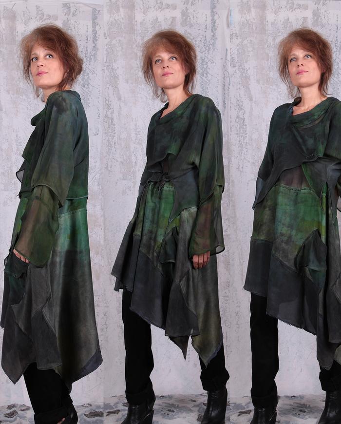 layered lightweight drapey hand-painted tunic or dress 