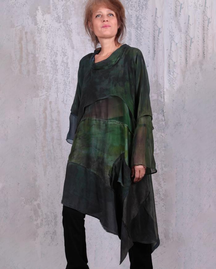 layered lightweight drapey hand-painted tunic or dress 