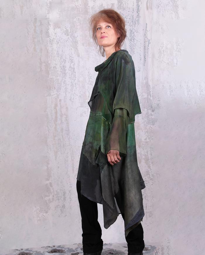 layered lightweight drapey hand-painted tunic or dress 