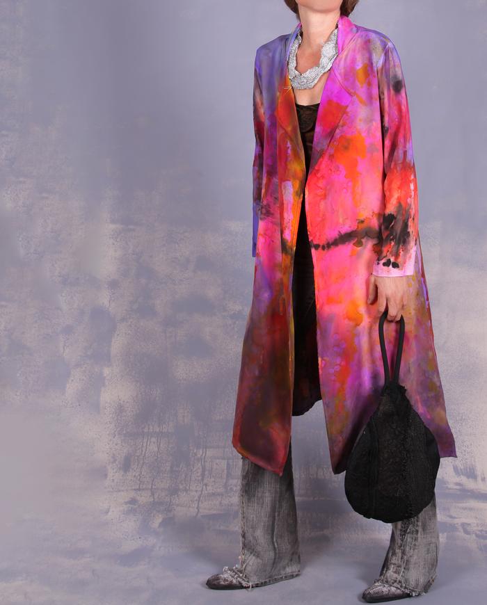 'dazzle me with art' silk crepe jacket