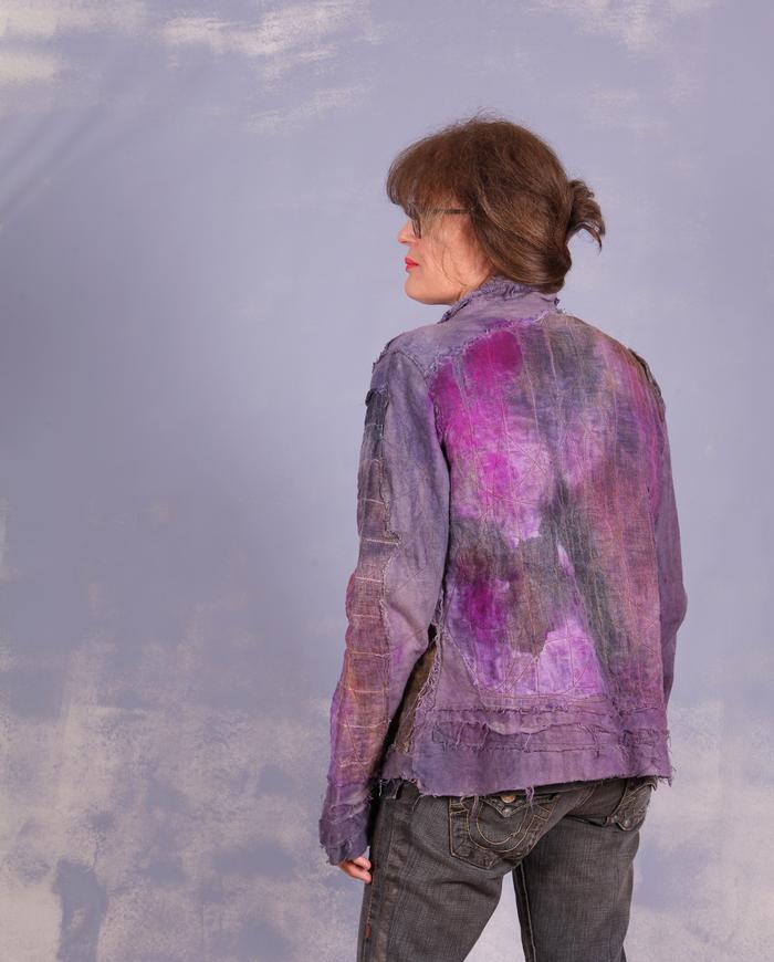 'groovy kind of cozy' layered quilted art jacket