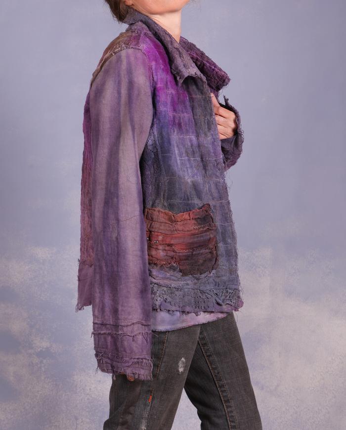 'groovy kind of cozy' layered quilted art jacket