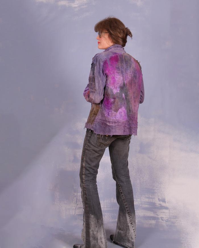 'groovy kind of cozy' layered quilted art jacket