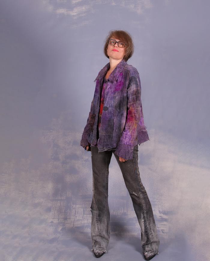 'groovy kind of cozy' layered quilted art jacket