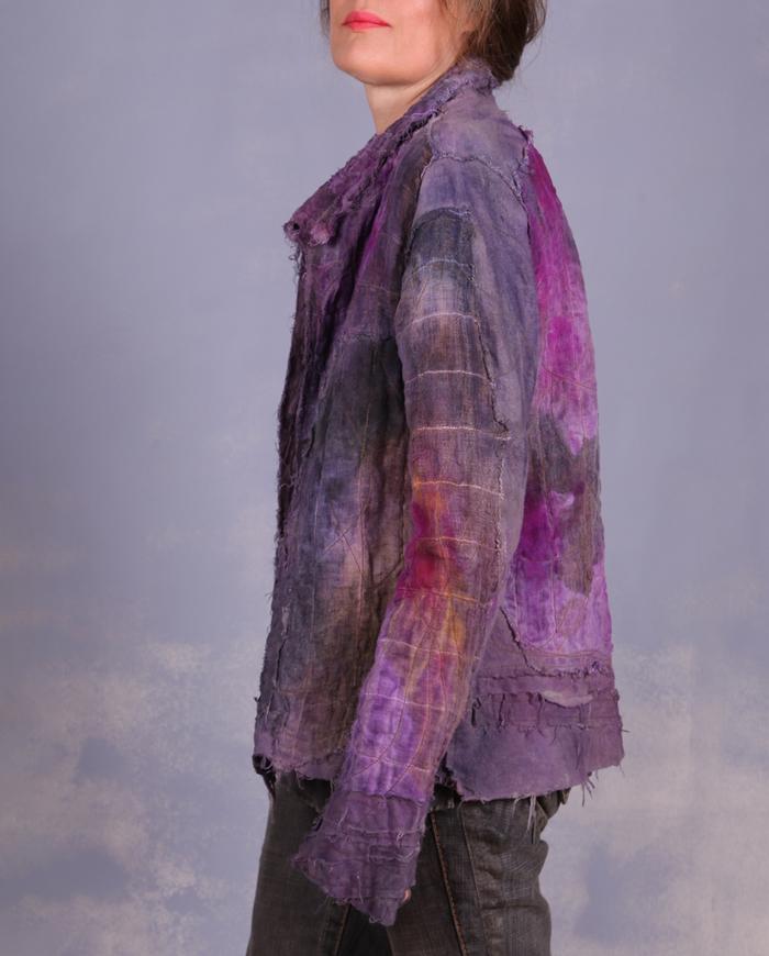 'groovy kind of cozy' layered quilted art jacket