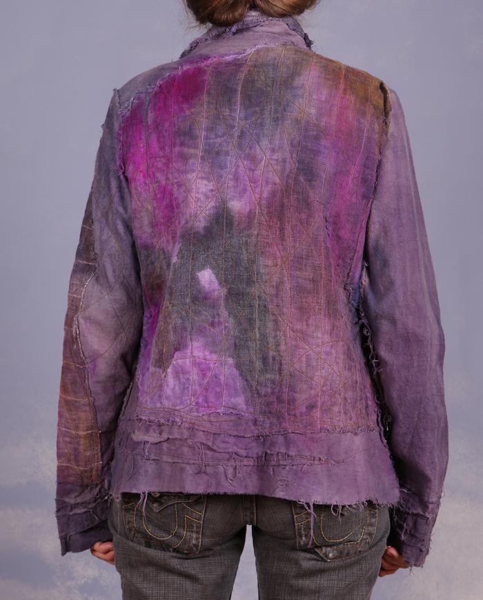 'groovy kind of cozy' layered quilted art jacket