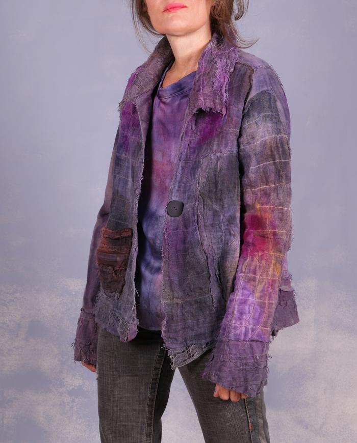 'groovy kind of cozy' layered quilted art jacket