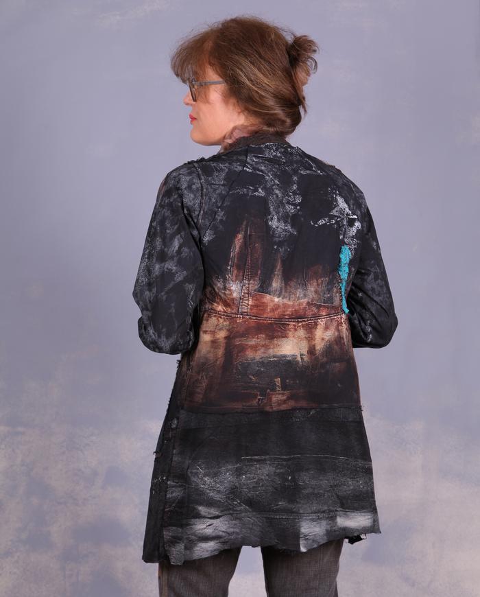 'a glowing skyline' distressed modern jacket