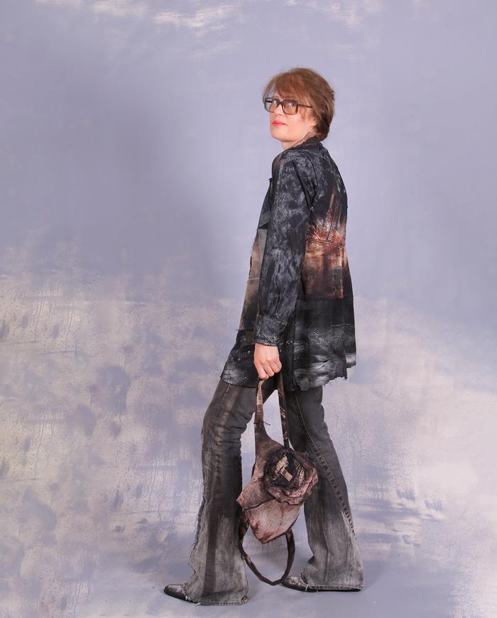 'a glowing skyline' distressed modern jacket