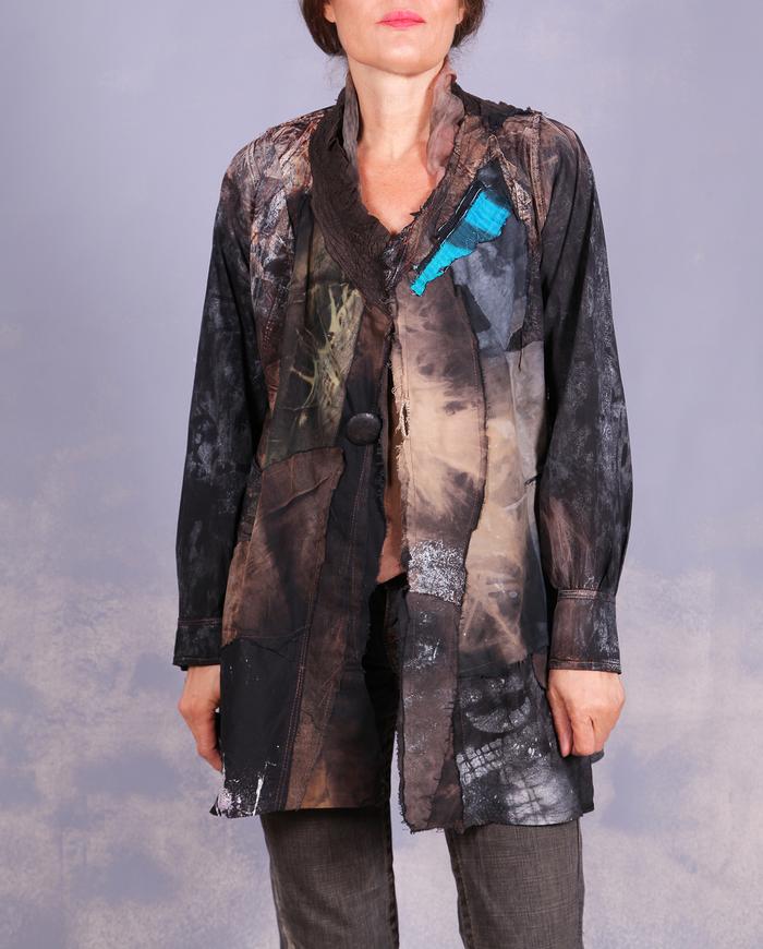'a glowing skyline' distressed modern jacket