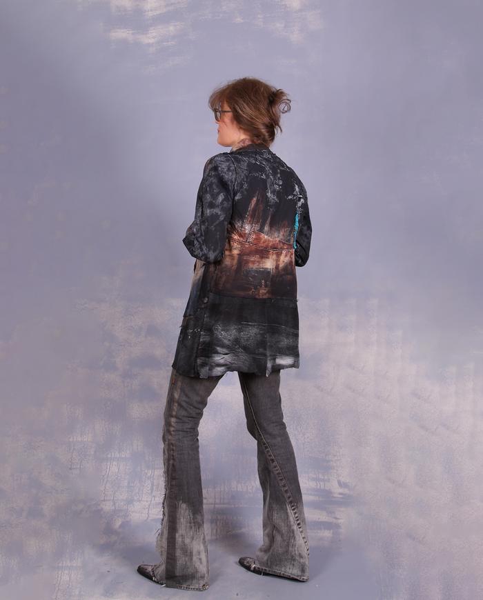 'a glowing skyline' distressed modern jacket
