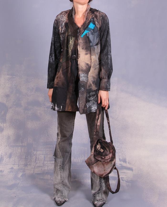 'a glowing skyline' distressed modern jacket