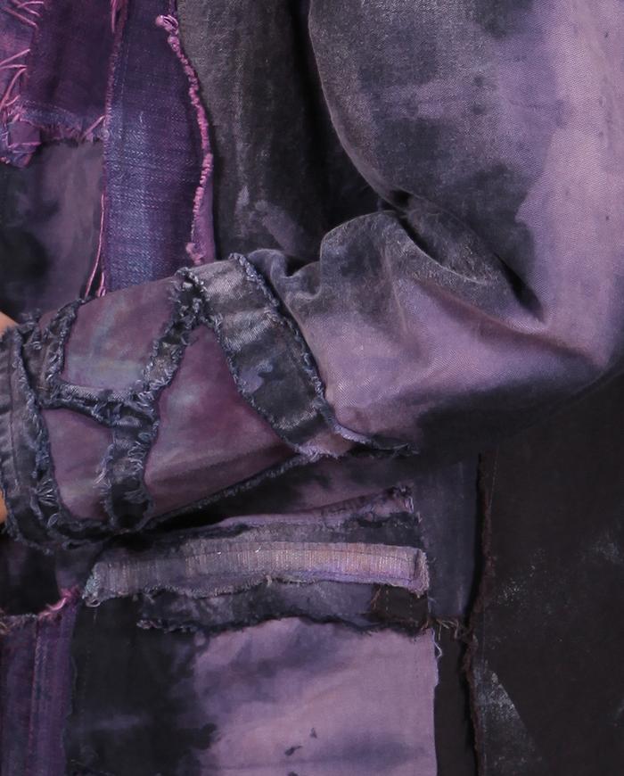 'through purple islands' denim-like detailed jacket