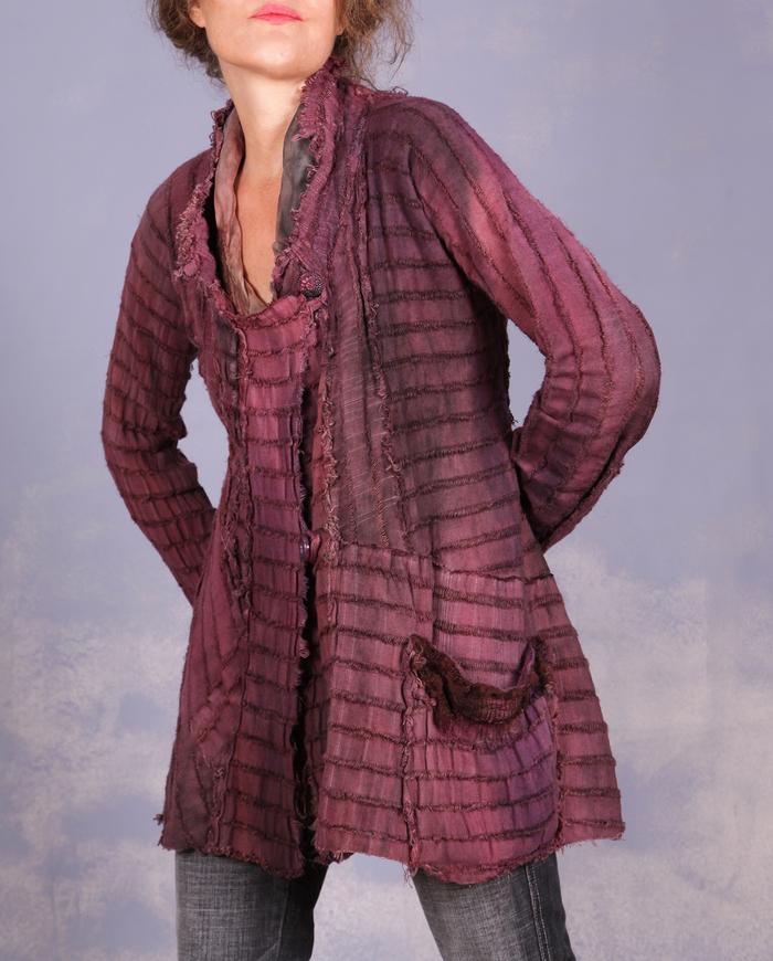'berrilly, berrilly down the street' hand-dyed jacket