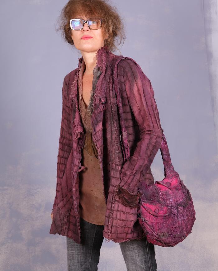 'berrilly, berrilly down the street' hand-dyed jacket