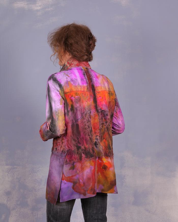 'bright new day' hand-textured painted art jacket