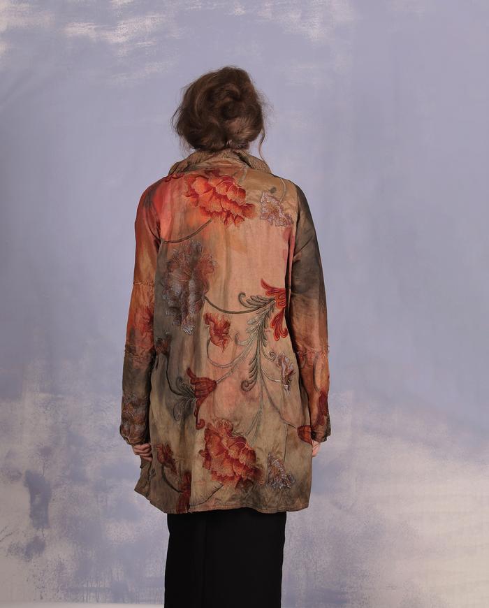 'don't buy me flowers' embroidered antique silk art jacket