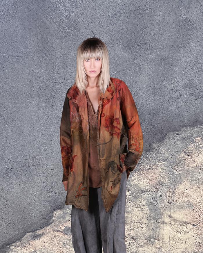 'don't buy me flowers' embroidered antique silk art jacket