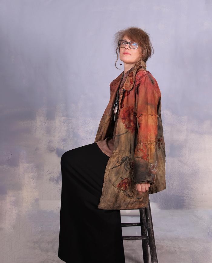 'don't buy me flowers' embroidered antique silk art jacket